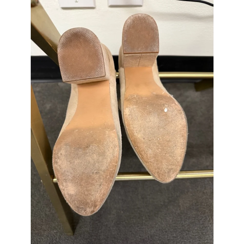 Women's Steve Madden Beige Ankle Boots Size 9.5 suede tan nude - Picture 6 of 8